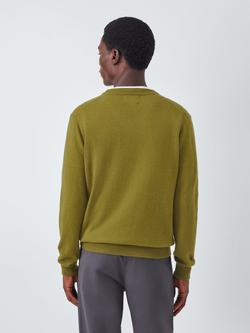 John Lewis Made in Italy Cashmere V-Neck Jumper - view 2, Olive