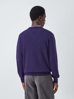 John Lewis Made in Italy Cashmere V-Neck Jumper - view 2, Purple