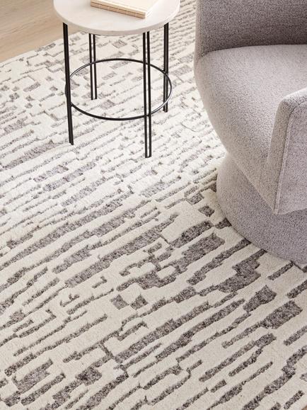 John Lewis Zarrin Abstract Hand Knotted Pure Wool Rug, Natural/Multi - view 2, Natural/Multi