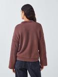 AND/OR Relaxed Cable Knit Jumper, Burgundy