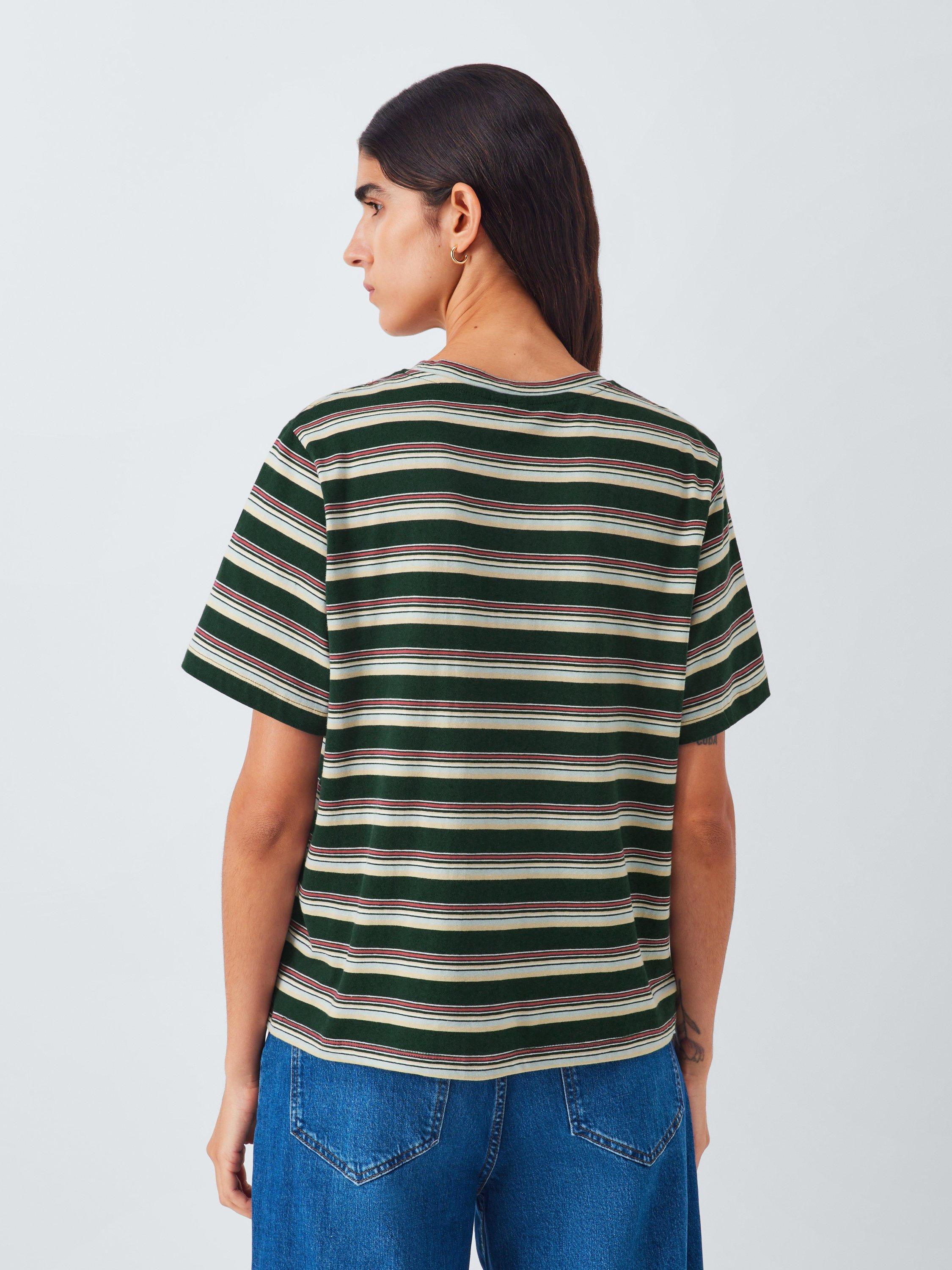 Product image 2 of 5, which shows AND/OR Authentic Stripe T-Shirt, Green, 6