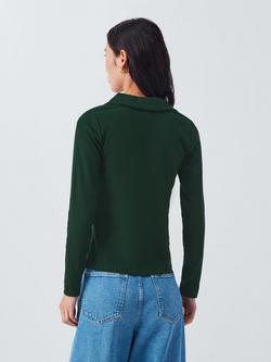 AND/OR Long Sleeve Ribbed Henley Top, Scarab - view 2, Scarab