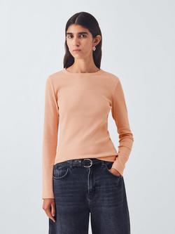 AND/OR Ribbed Long Sleeve Jersey Top, Pink