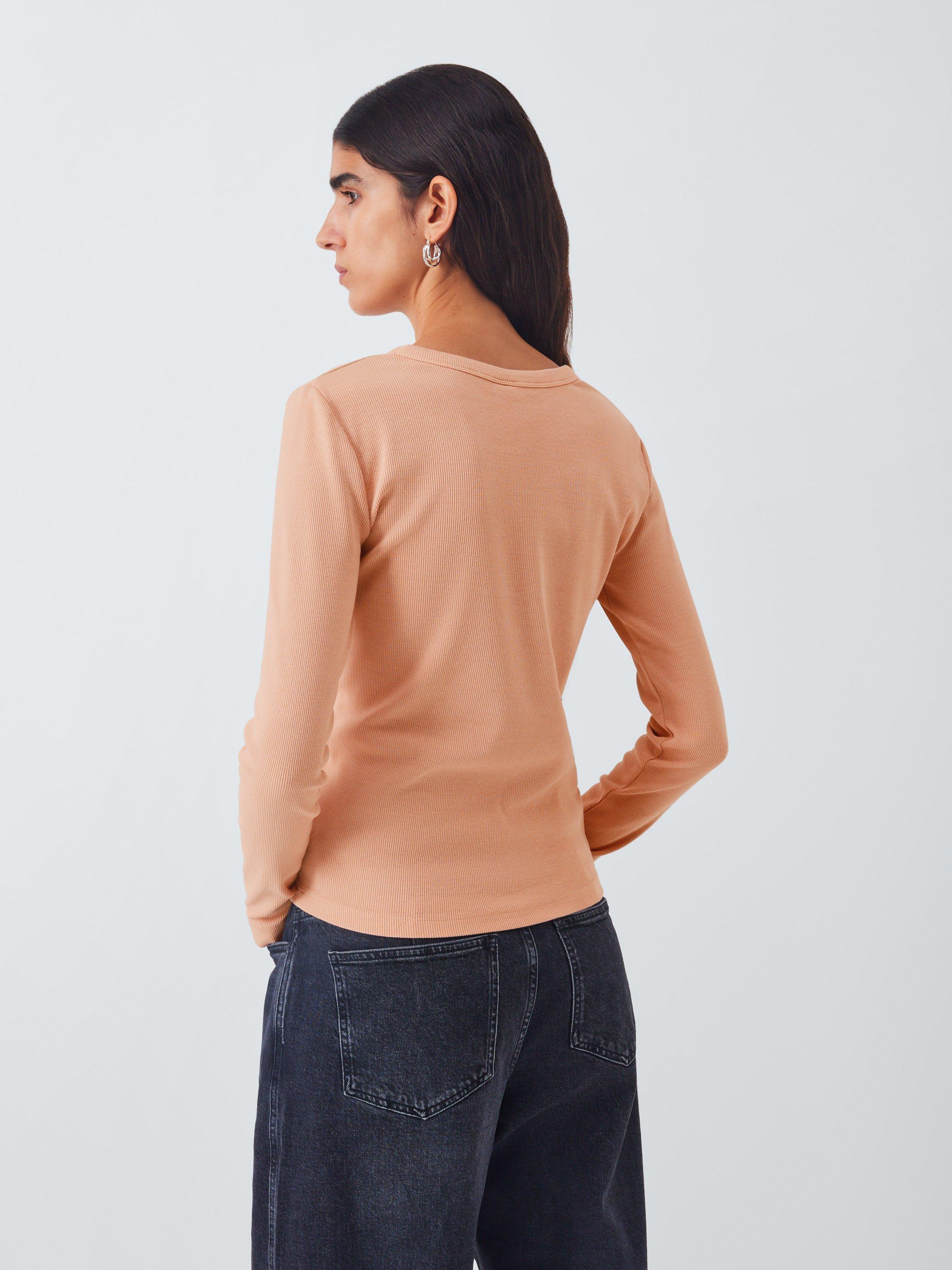Product image 2 of 5, which shows AND/OR Ribbed Long Sleeve Jersey Top, Pink, 6