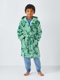 John Lewis Kids' Dragon Fleece Bath Robe, Green