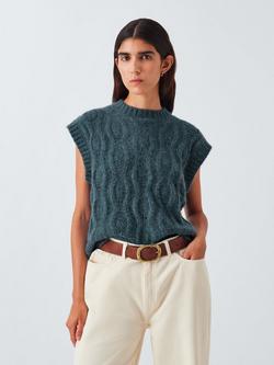 AND/OR Lara Textured Wool Rich Tank Top, Blue
