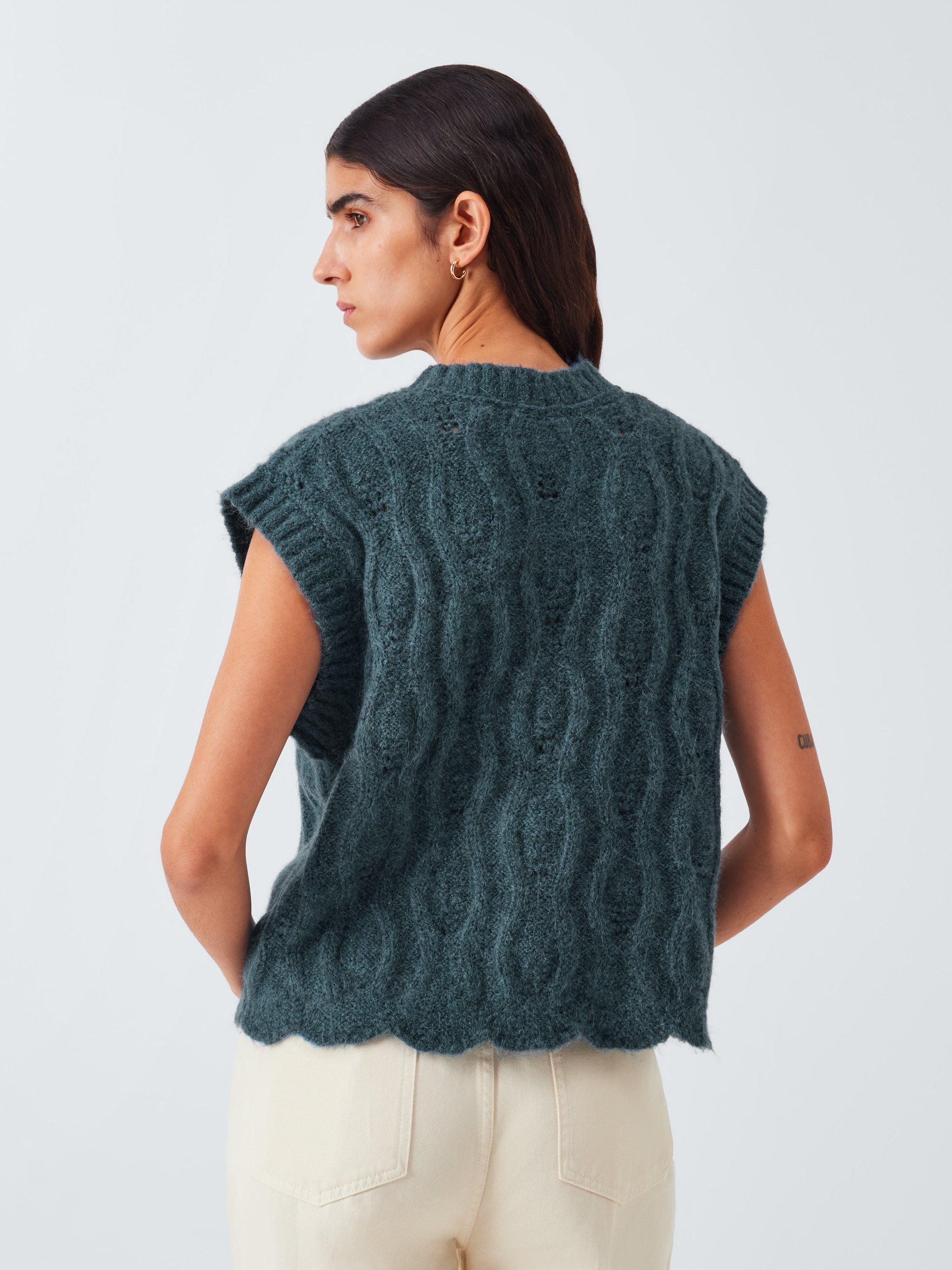 Product image 2 of 6, which shows AND/OR Lara Alpaca Wool Blend Sleeveless Top, Blue, XS