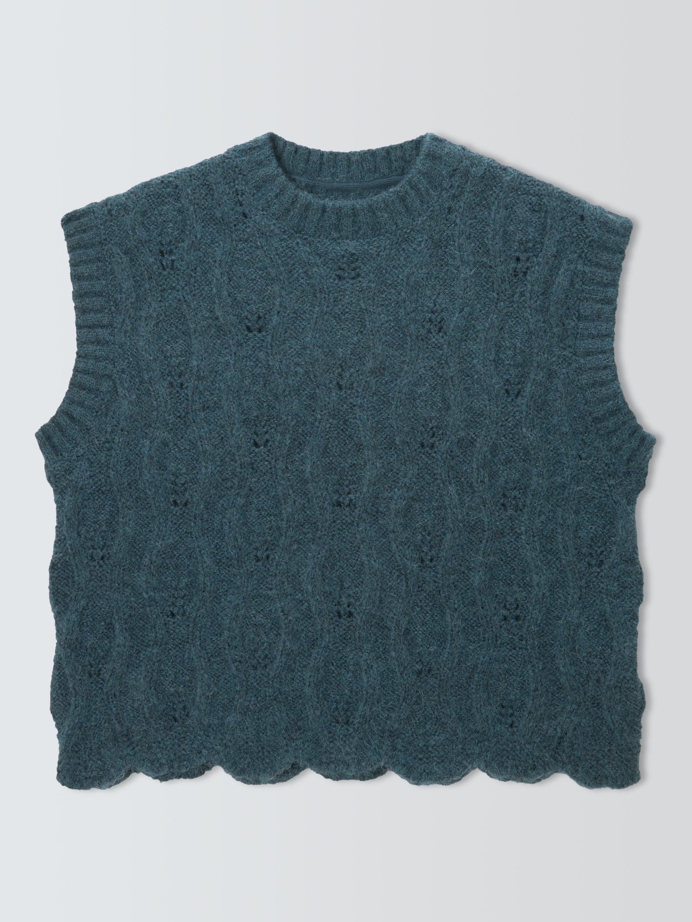 Product image 4 of 6, which shows AND/OR Lara Alpaca Wool Blend Sleeveless Top, Blue, XS