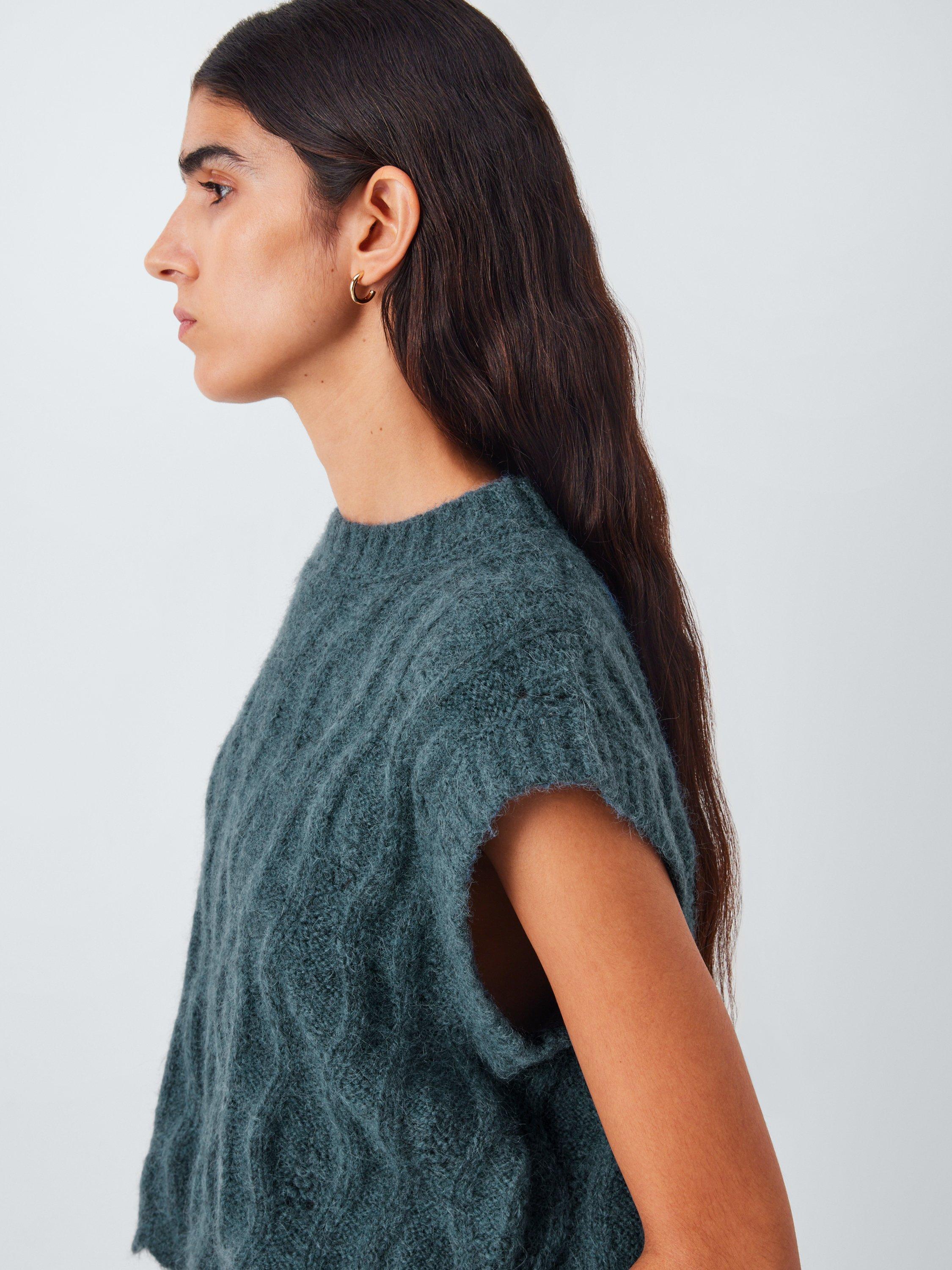 Product image 5 of 6, which shows AND/OR Lara Alpaca Wool Blend Sleeveless Top, Blue, XS