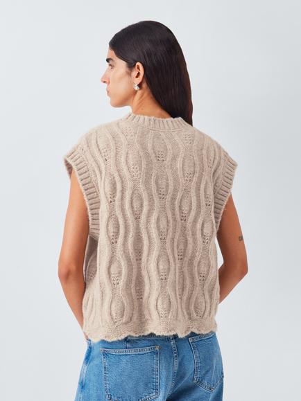 AND/OR Lara Textured Wool Rich Tank Top - view 2, Natural