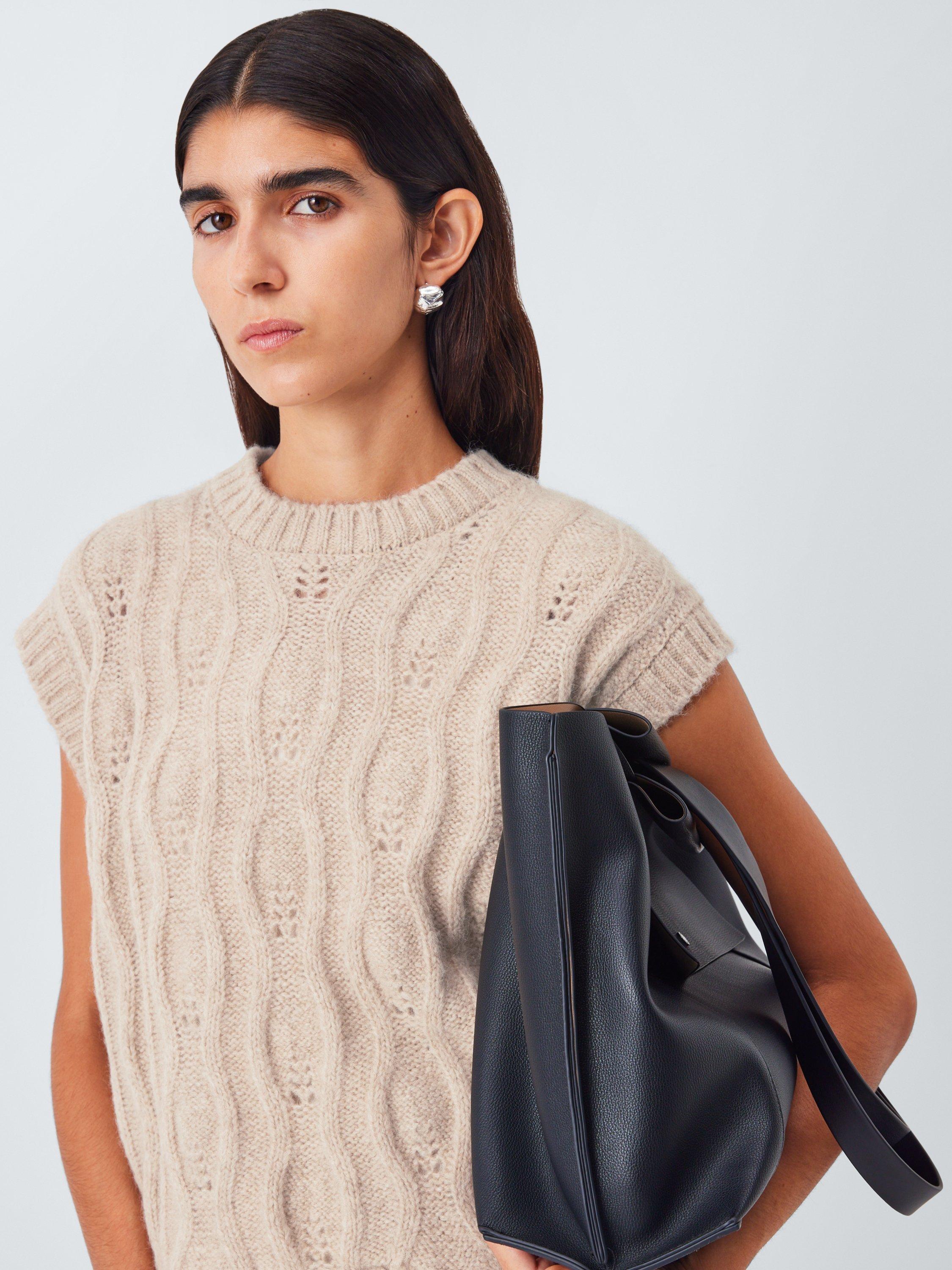 Product image 5 of 6, which shows AND/OR Lara Textured Wool Rich Tank Top, Natural, S