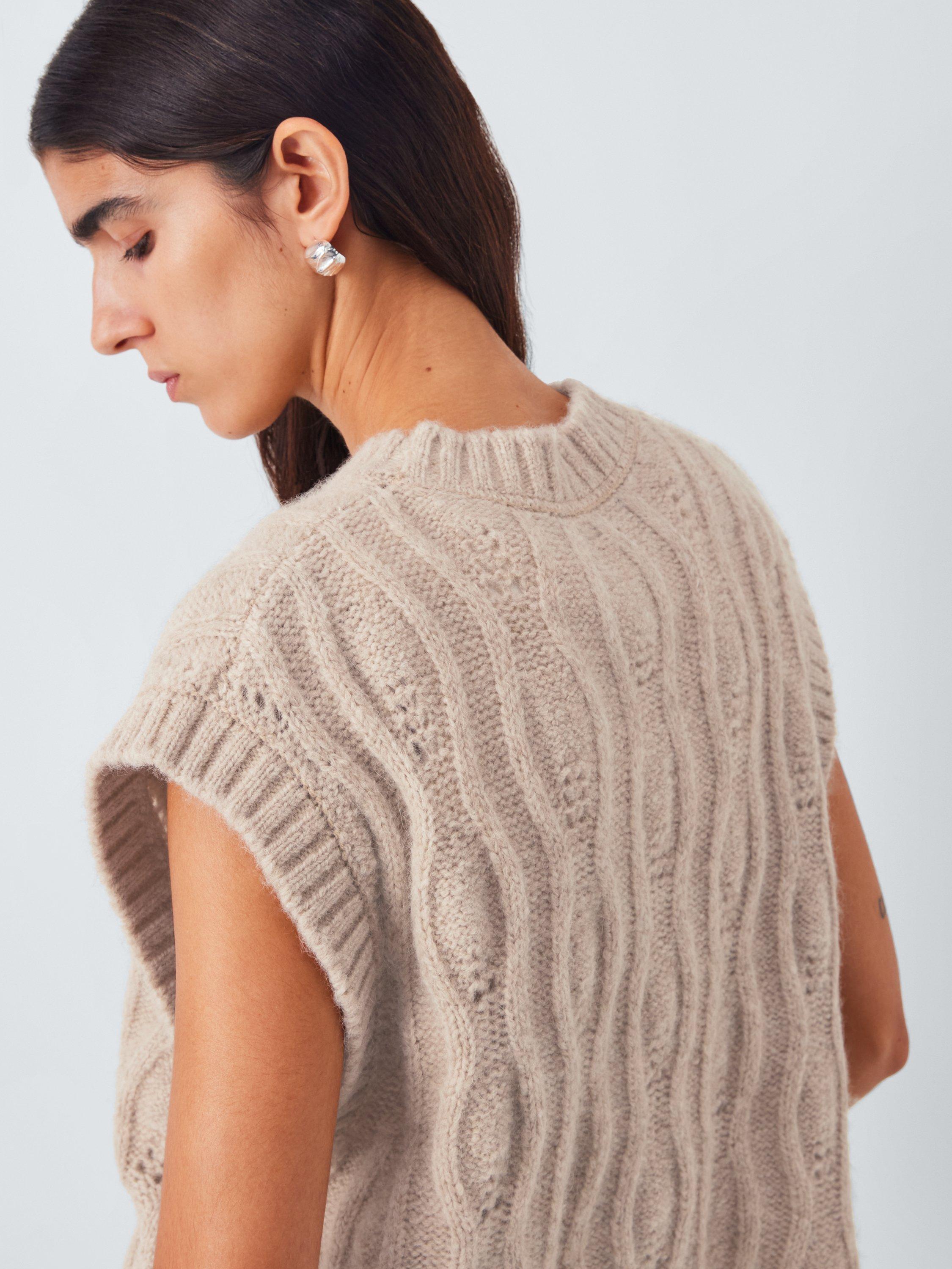 Product image 6 of 6, which shows AND/OR Lara Textured Wool Rich Tank Top, Natural, S