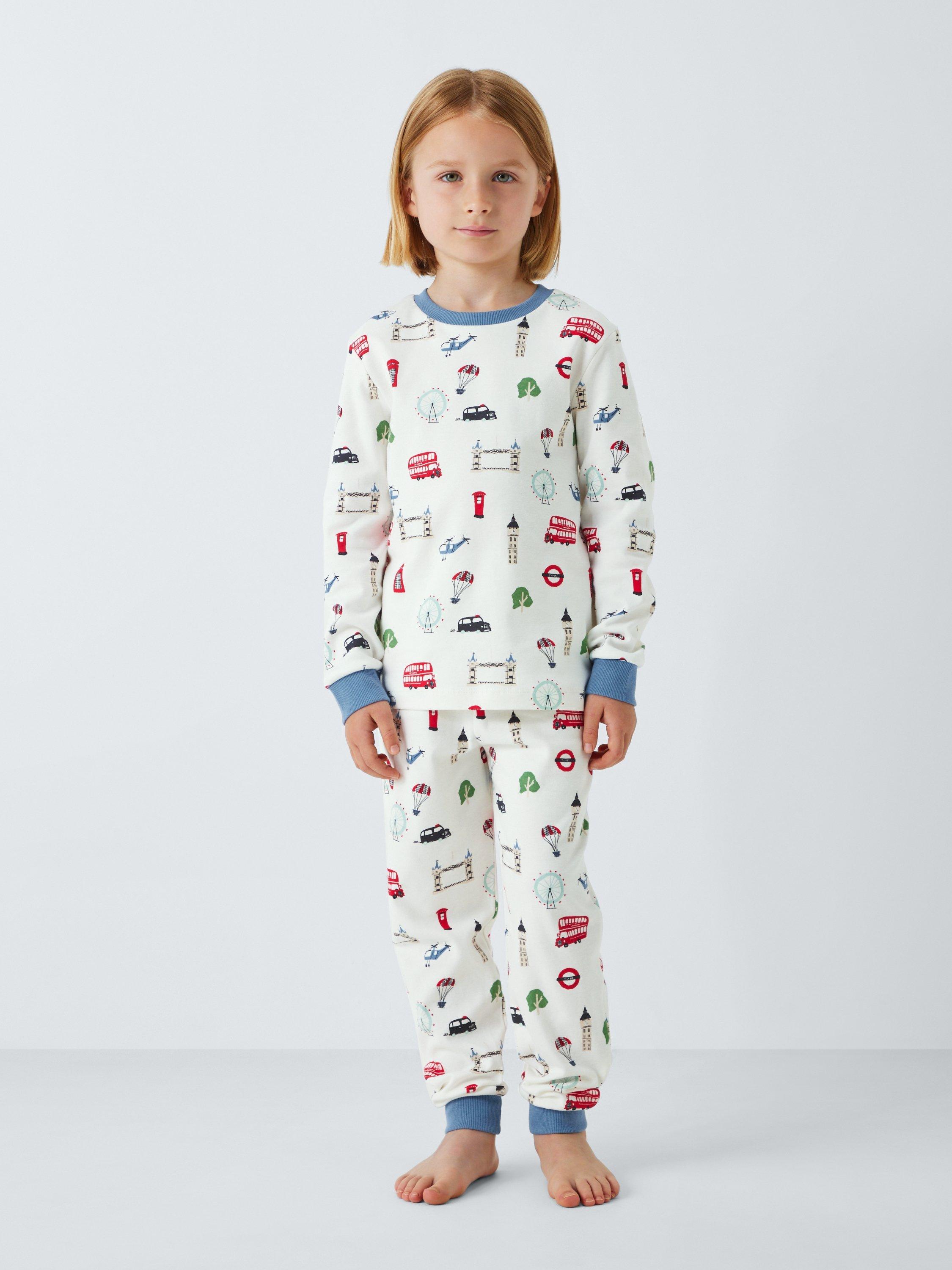 Product image 2 of 7, which shows John Lewis Kids' London Pyjama Set, White, 3 years