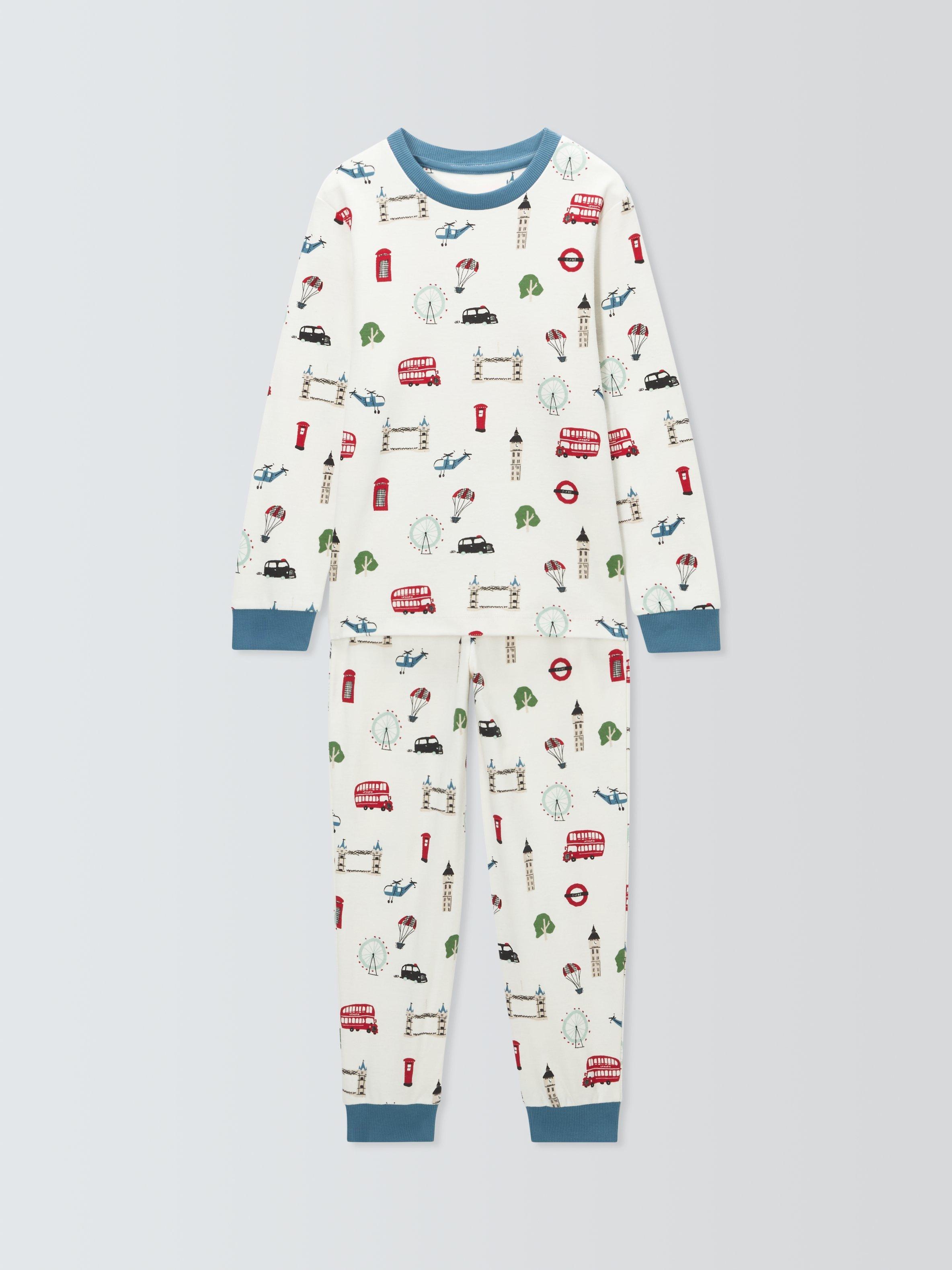 Product image 3 of 7, which shows John Lewis Kids' London Pyjama Set, White, 3 years
