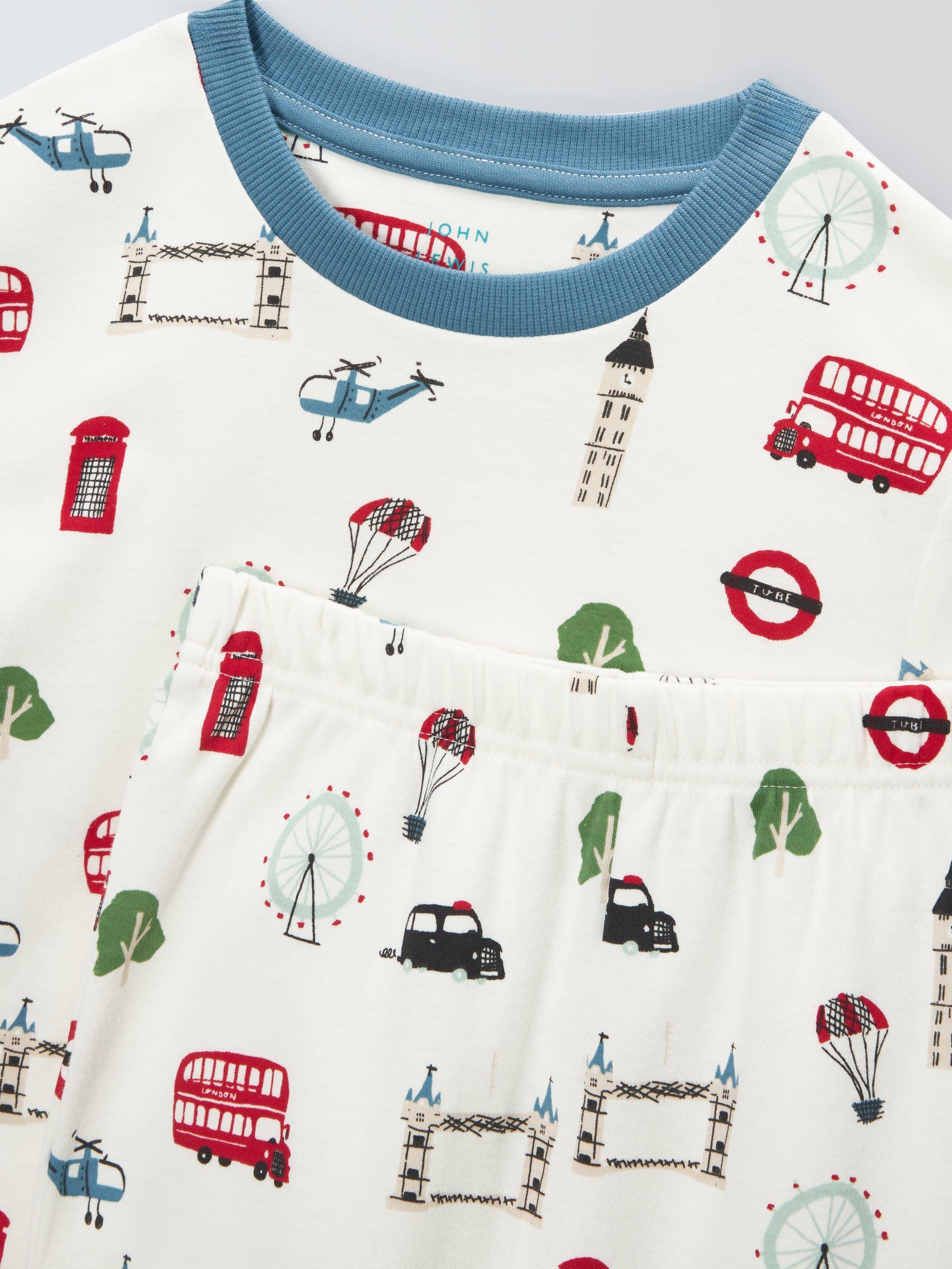 Product image 6 of 7, which shows John Lewis Kids' London Pyjama Set, White, 3 years