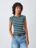 AND/OR Stripe Raglan Sleeve T-Shirt, Blue Multi Stripe