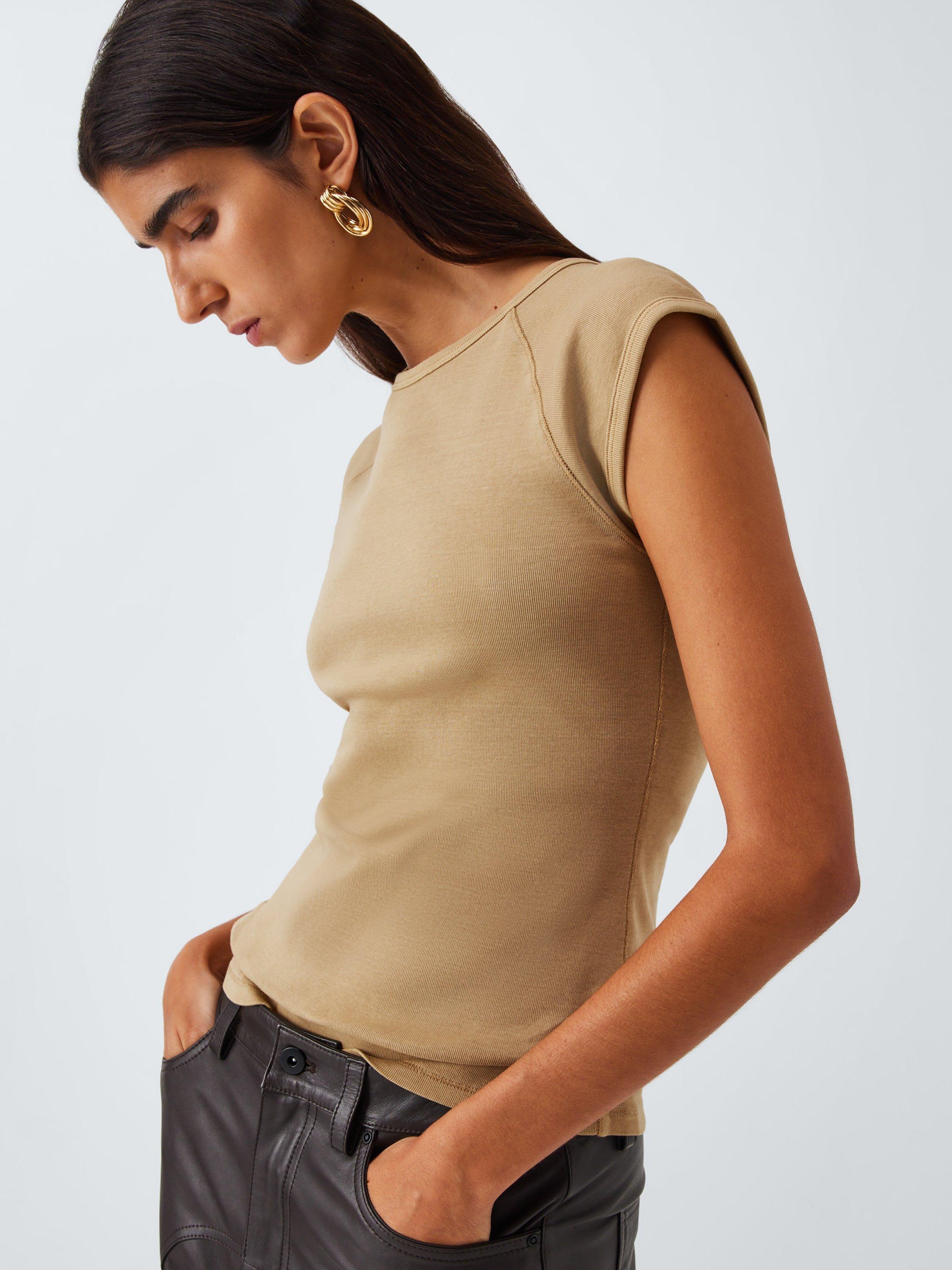 Product image 5 of 6, which shows AND/OR Raglan Sleeve T-Shirt, Beige, 6