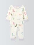 John Lewis Baby Dragon Pyjamas, White