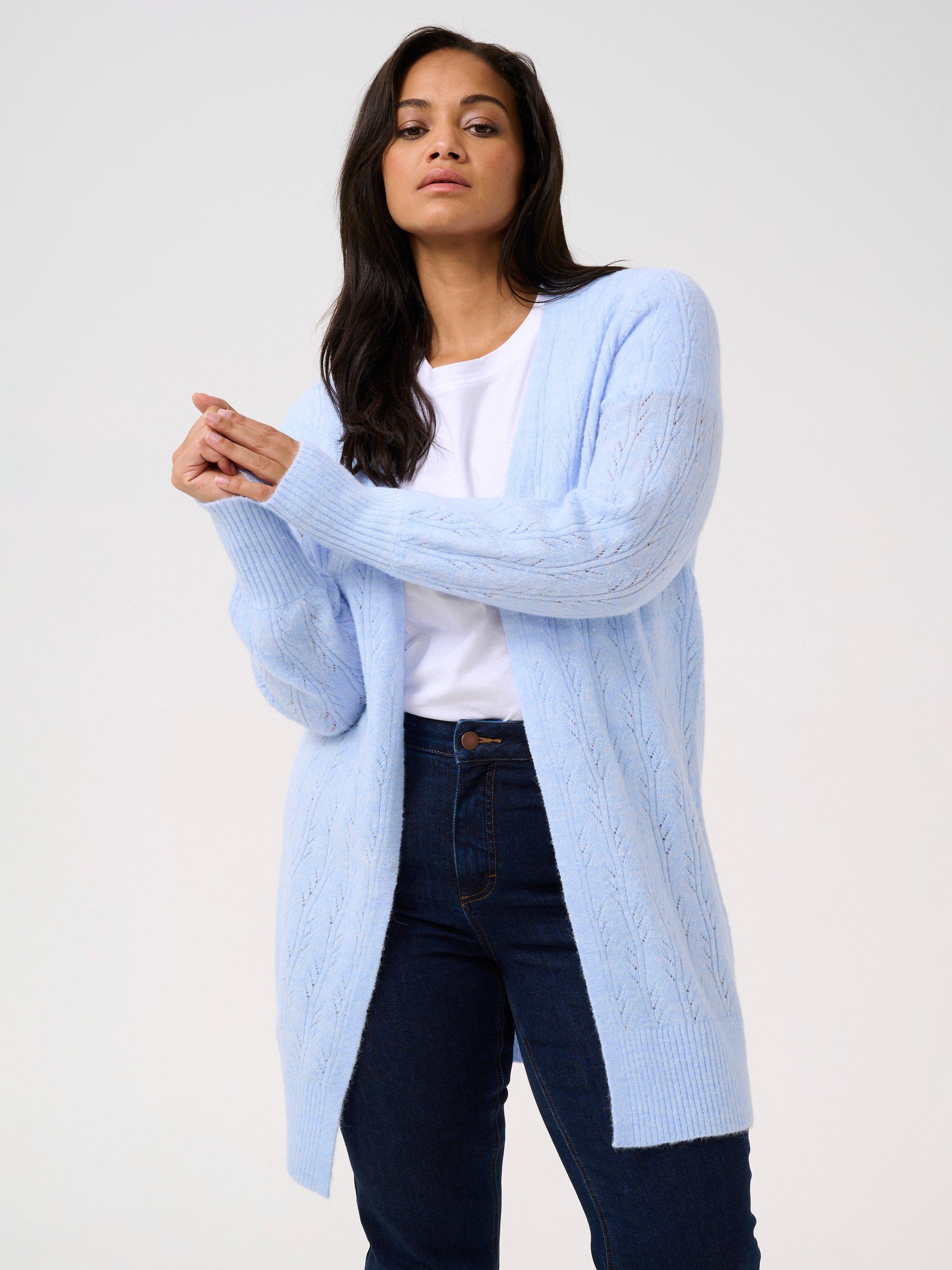 KAFFE Curve Tenna Longline Knit Cardigan, Windsurfer Melange