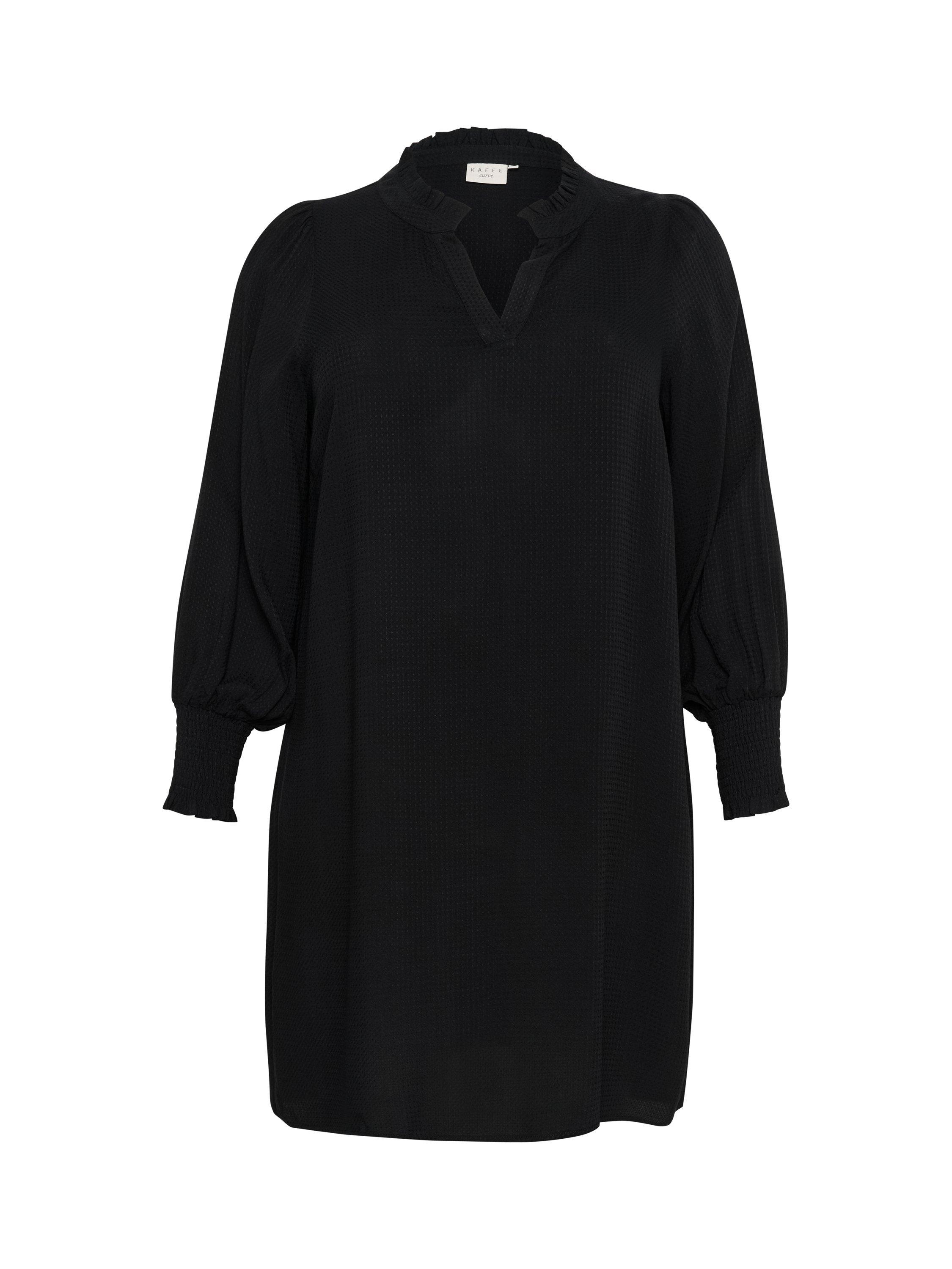 Product image 5 of 6, which shows KAFFE Curve Mahlena Long Sleeve Dress, Black Deep, 20