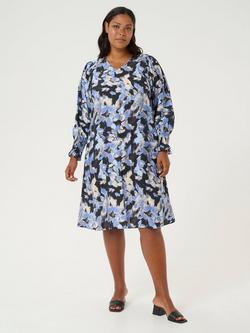 KAFFE Curve Toria Graphic Strokes Dress, Multi, Multi