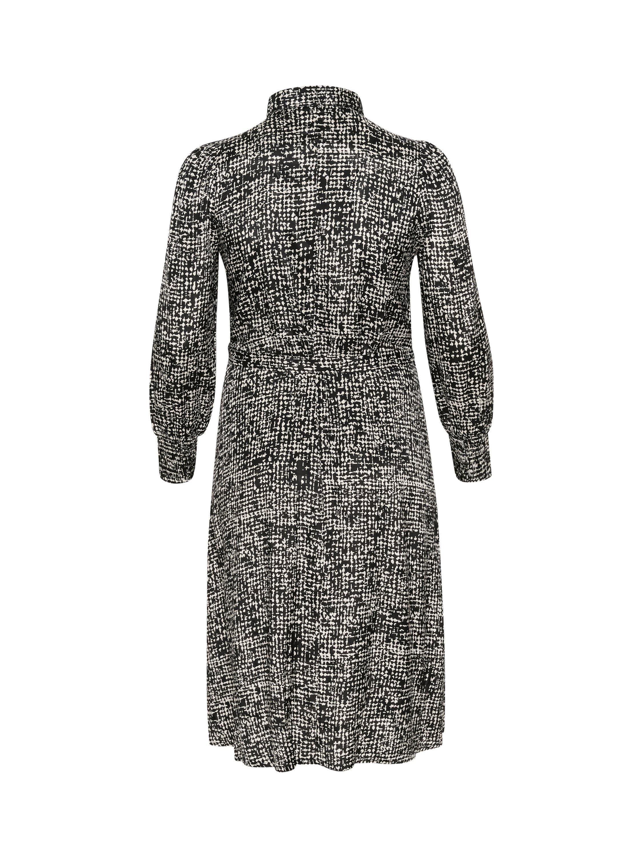 Product image 5 of 5, which shows KAFFE Curve Shana Graphic Dot Shirt Dress, Black/Multi, 22
