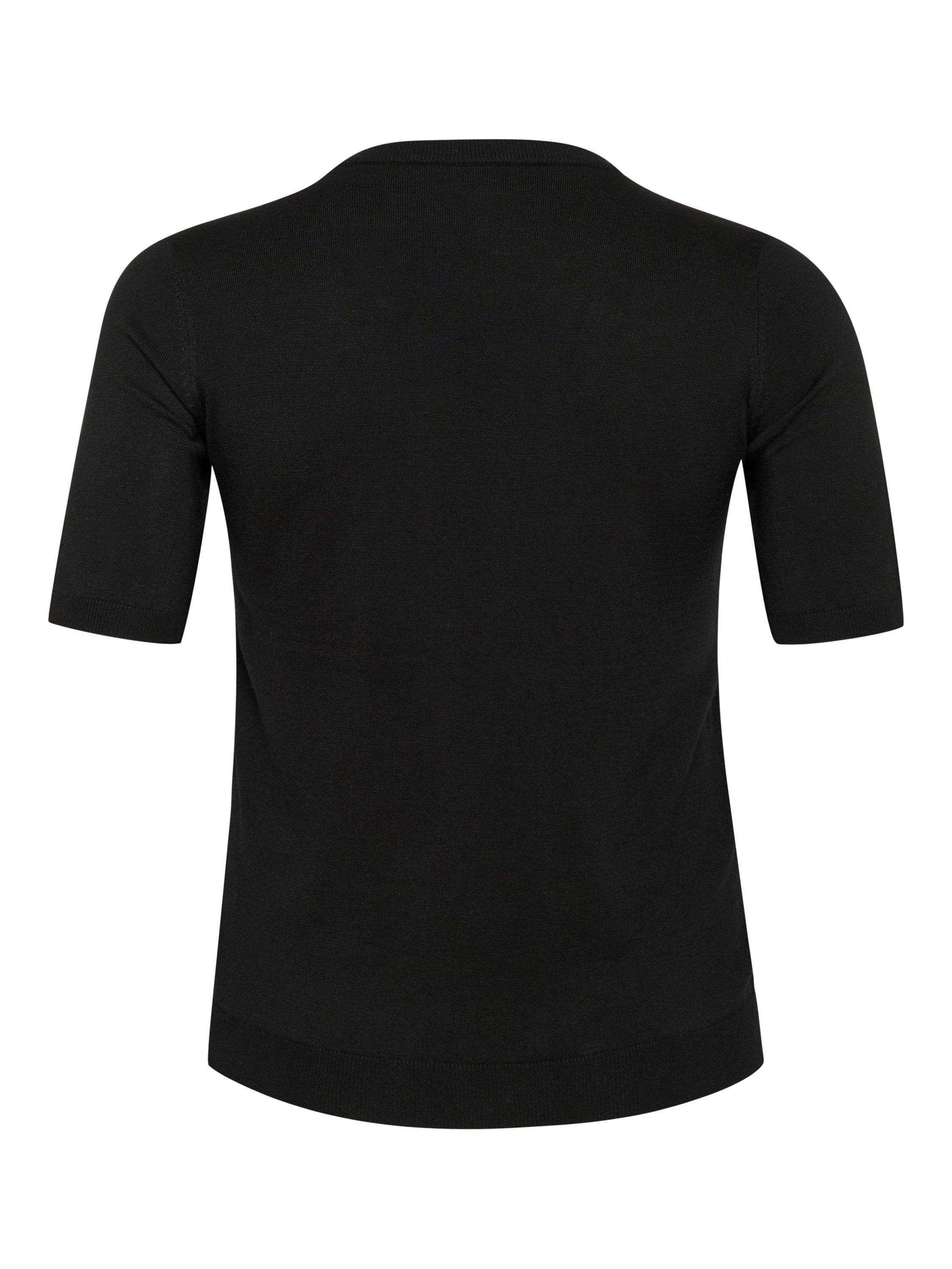 Product image 5 of 5, which shows KAFFE Curve Lizzy Short Sleeve Jumper, Black Deep, S