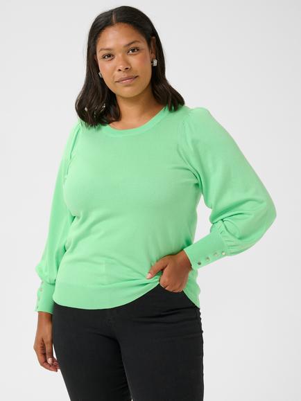 KAFFE Curve Lizzy Button Cuff Jumper, Spring Bouquet, Spring Bouquet