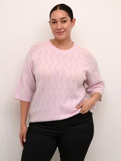 KAFFE Curve Tenna Textured Knit Jumper, Lilac Snow Melange