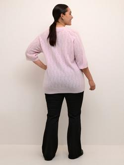 KAFFE Curve Tenna Textured Knit Jumper - view 2, Lilac Snow Melange