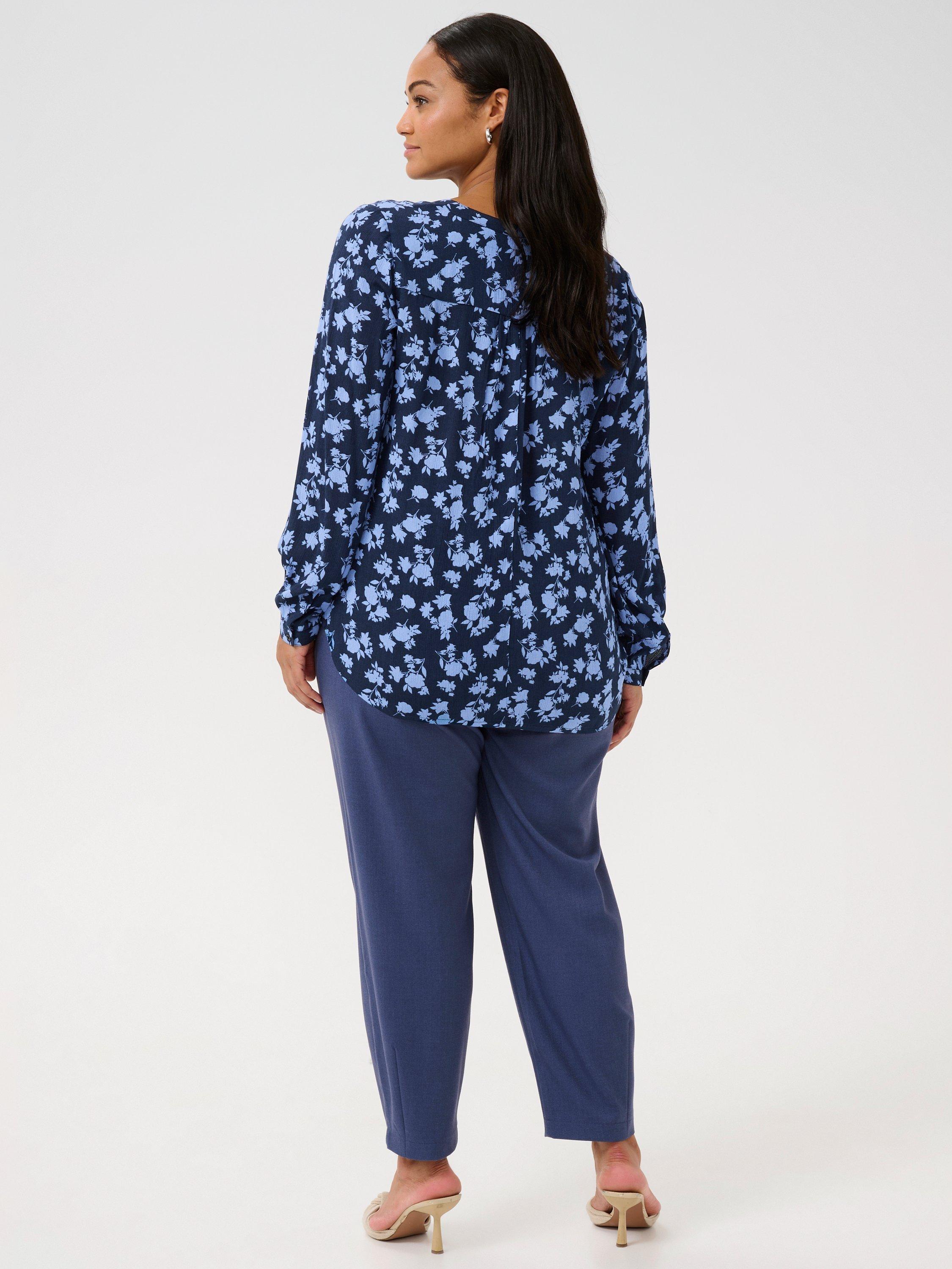 Product image 2 of 6, which shows KAFFE Curve Cami Floral Top, Navy/Pale Blue, 18