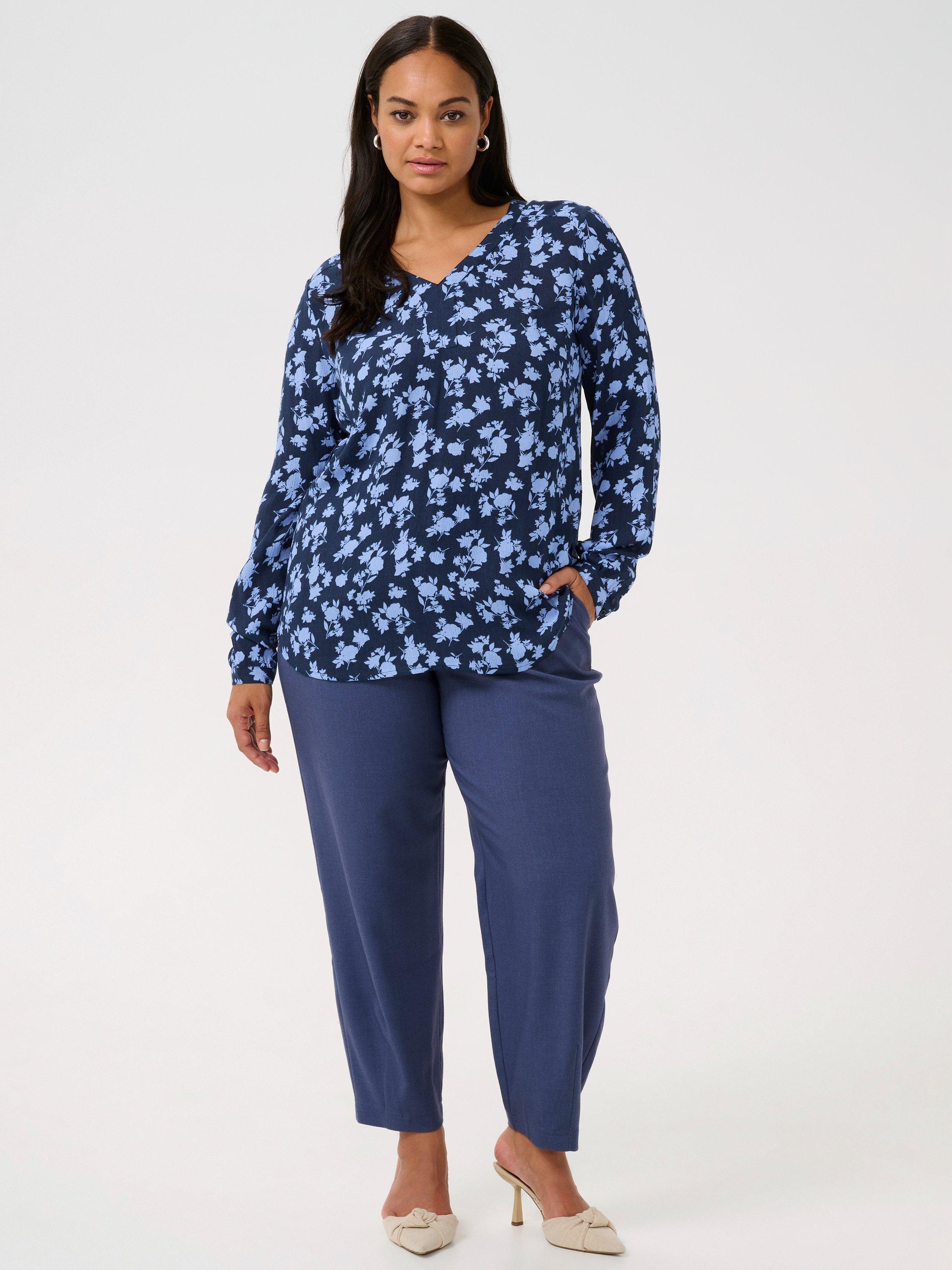 Product image 3 of 6, which shows KAFFE Curve Cami Floral Top, Navy/Pale Blue, 18