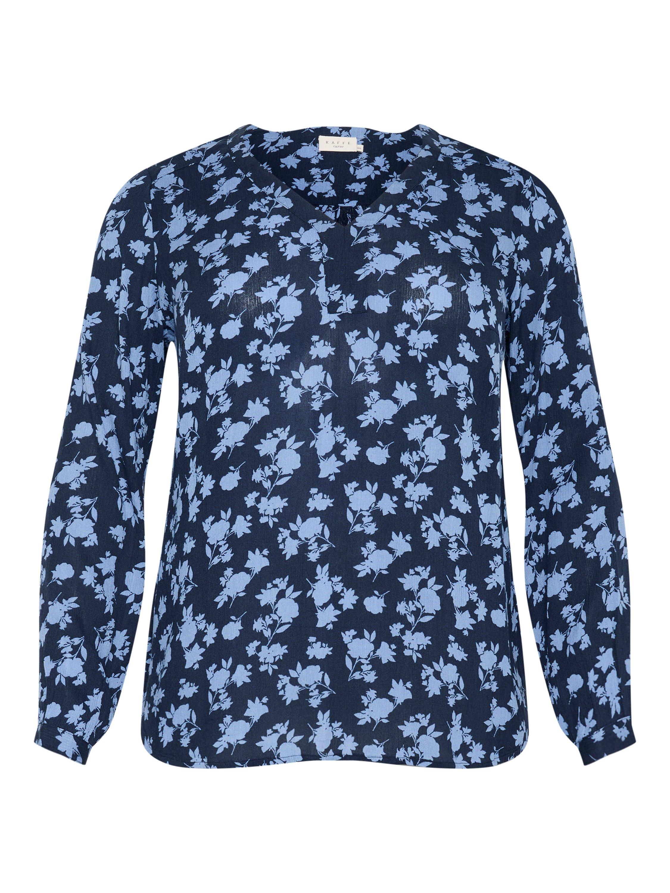 Product image 5 of 6, which shows KAFFE Curve Cami Floral Top, Navy/Pale Blue, 18