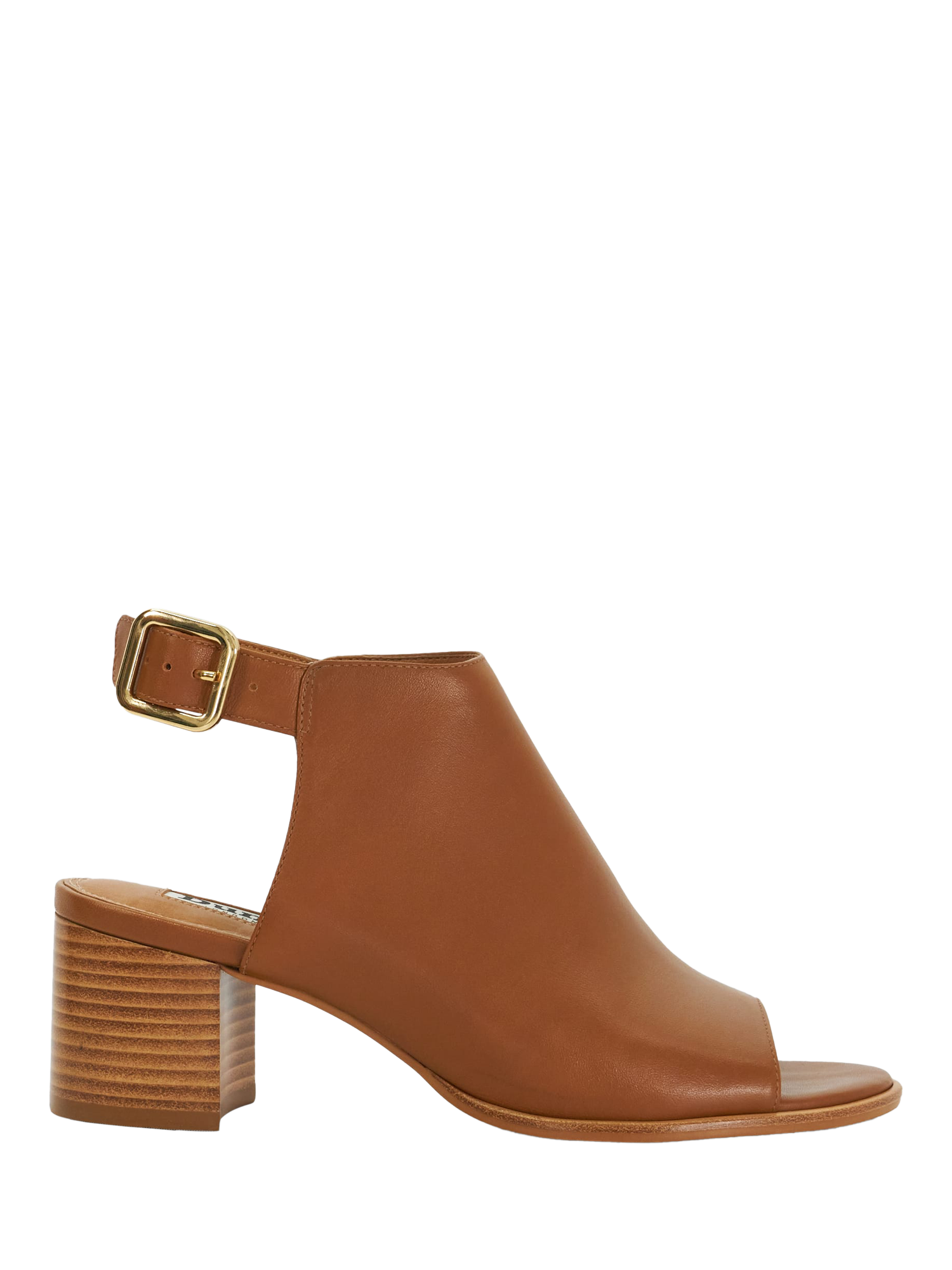 Product image 1 of 6, which shows Dune London Joupin Leather Heeled Sandals, Tan, EU36