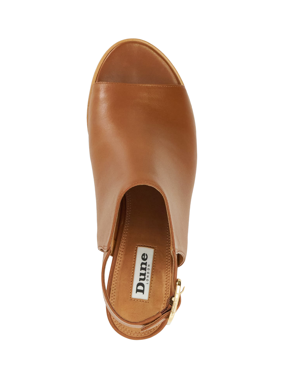 Product image 3 of 6, which shows Dune London Joupin Leather Heeled Sandals, Tan, EU36