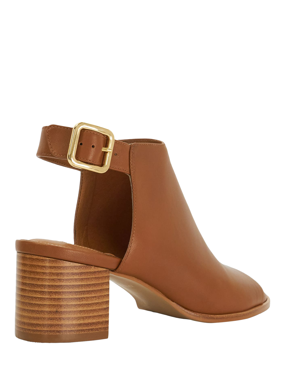 Product image 5 of 6, which shows Dune London Joupin Leather Heeled Sandals, Tan, EU36