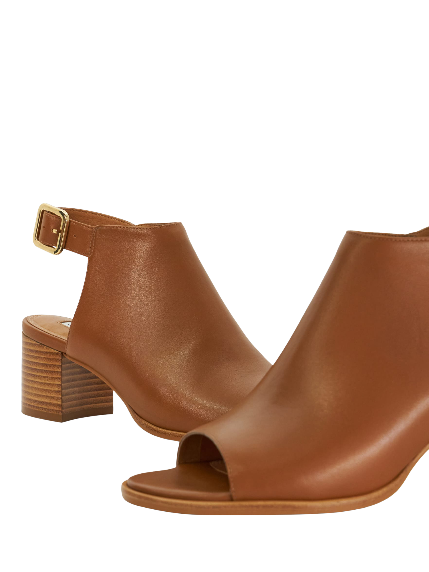 Product image 6 of 6, which shows Dune London Joupin Leather Heeled Sandals, Tan, EU36