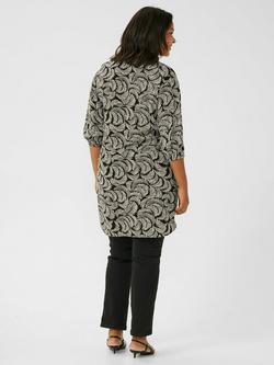 KAFFE Curve Sonna Palm Print Shirt, Black/Multi - view 2, Black/Multi