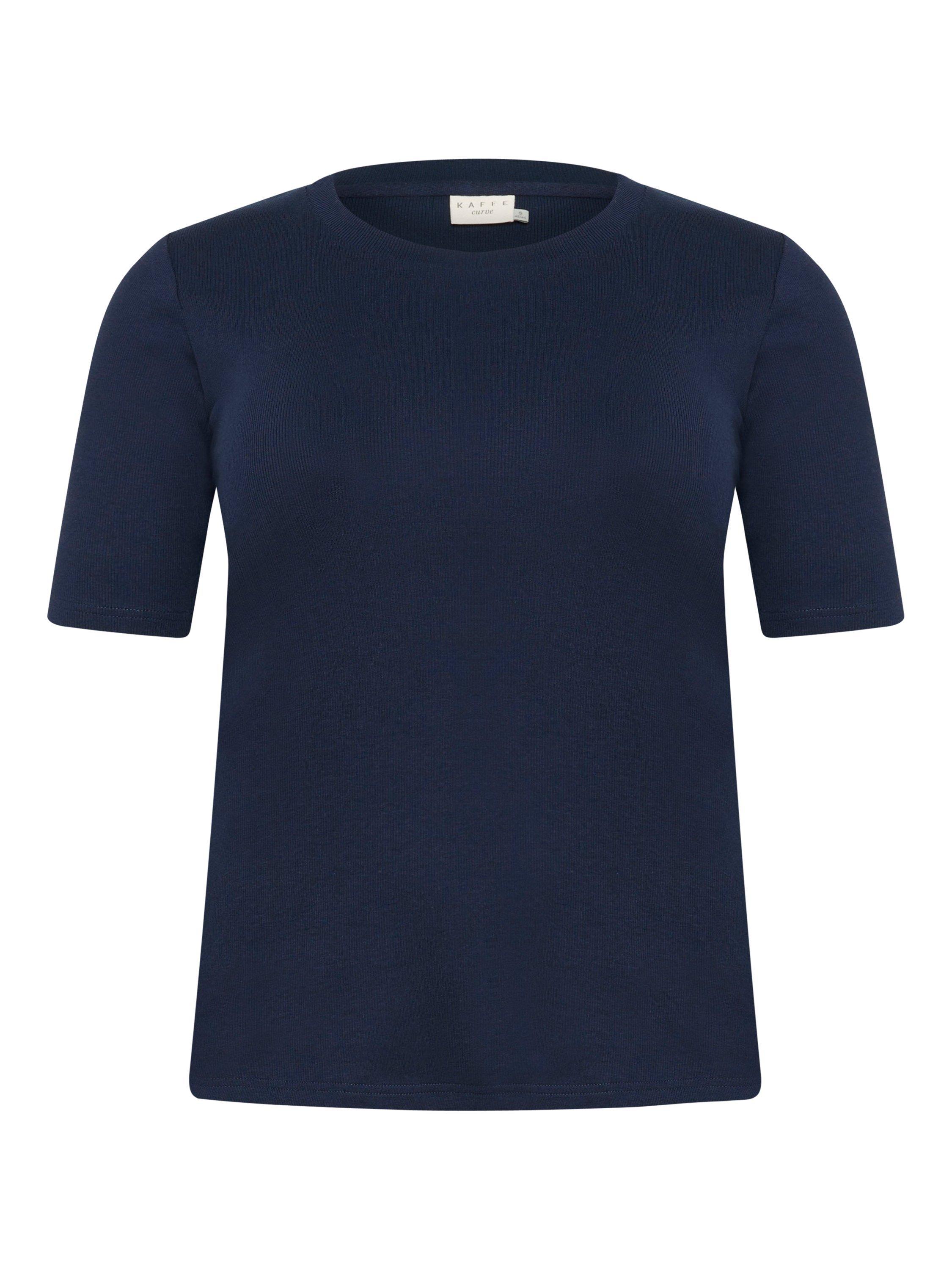 Product image 5 of 6, which shows KAFFE Curve Carina T-Shirt, Midnight Marine, S