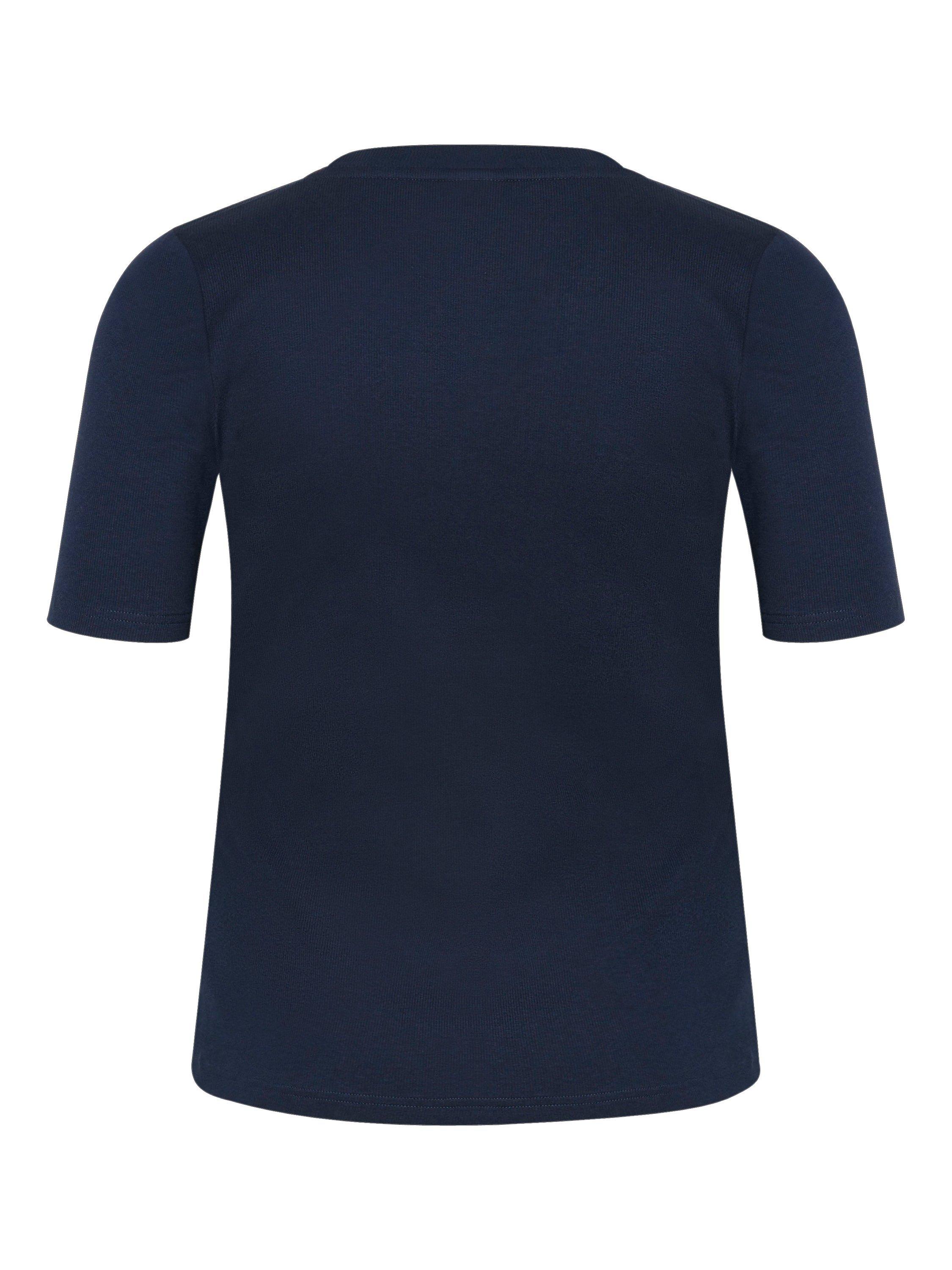 Product image 6 of 6, which shows KAFFE Curve Carina T-Shirt, Midnight Marine, S