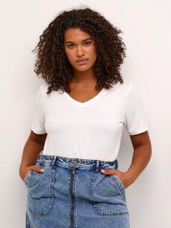 KAFFE Curve Jena Short Sleeve T-Shirt, White, White