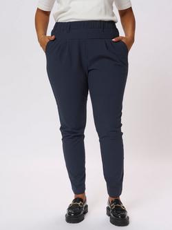 KAFFE Curve Jia Slim Leg Trousers, Navy, Navy