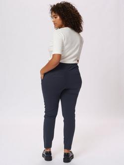 KAFFE Curve Jia Slim Leg Trousers, Navy - view 2, Navy