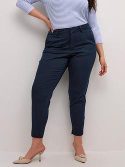 KAFFE Curve Leana Chino 7/8 Trousers, Navy, Navy