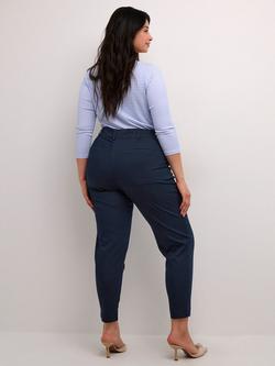 KAFFE Curve Leana Chino 7/8 Trousers, Navy - view 2, Navy