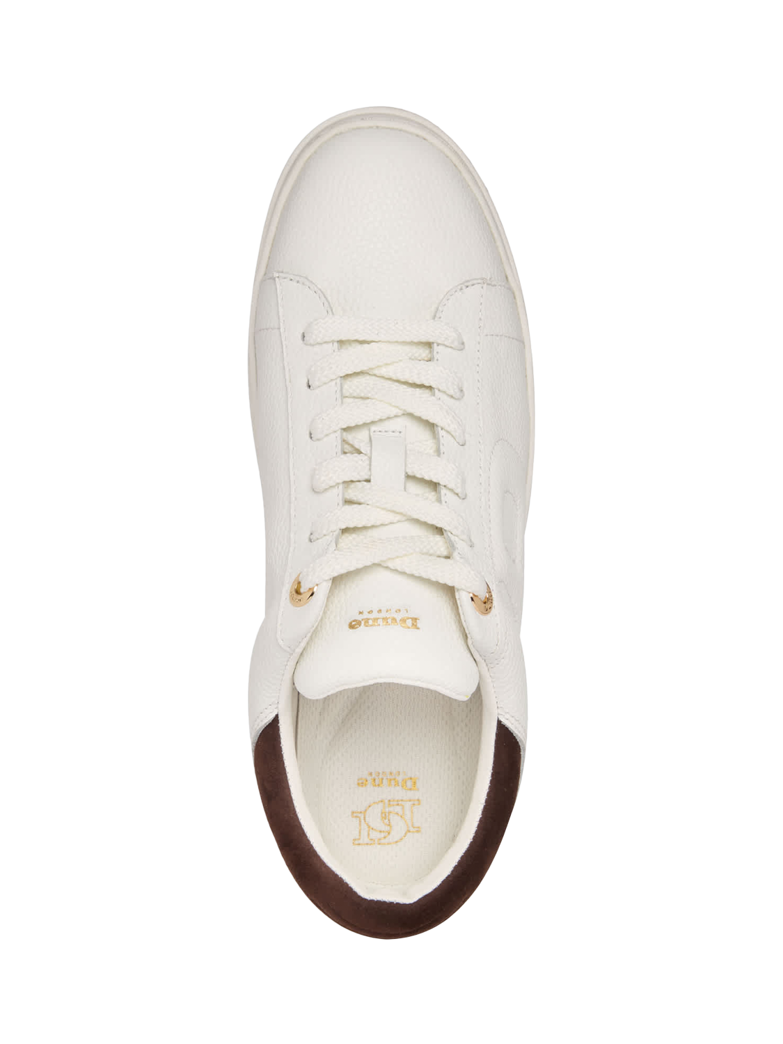 Product image 2 of 5, which shows Dune London Eden Leather Chunky Trainers, White, EU36