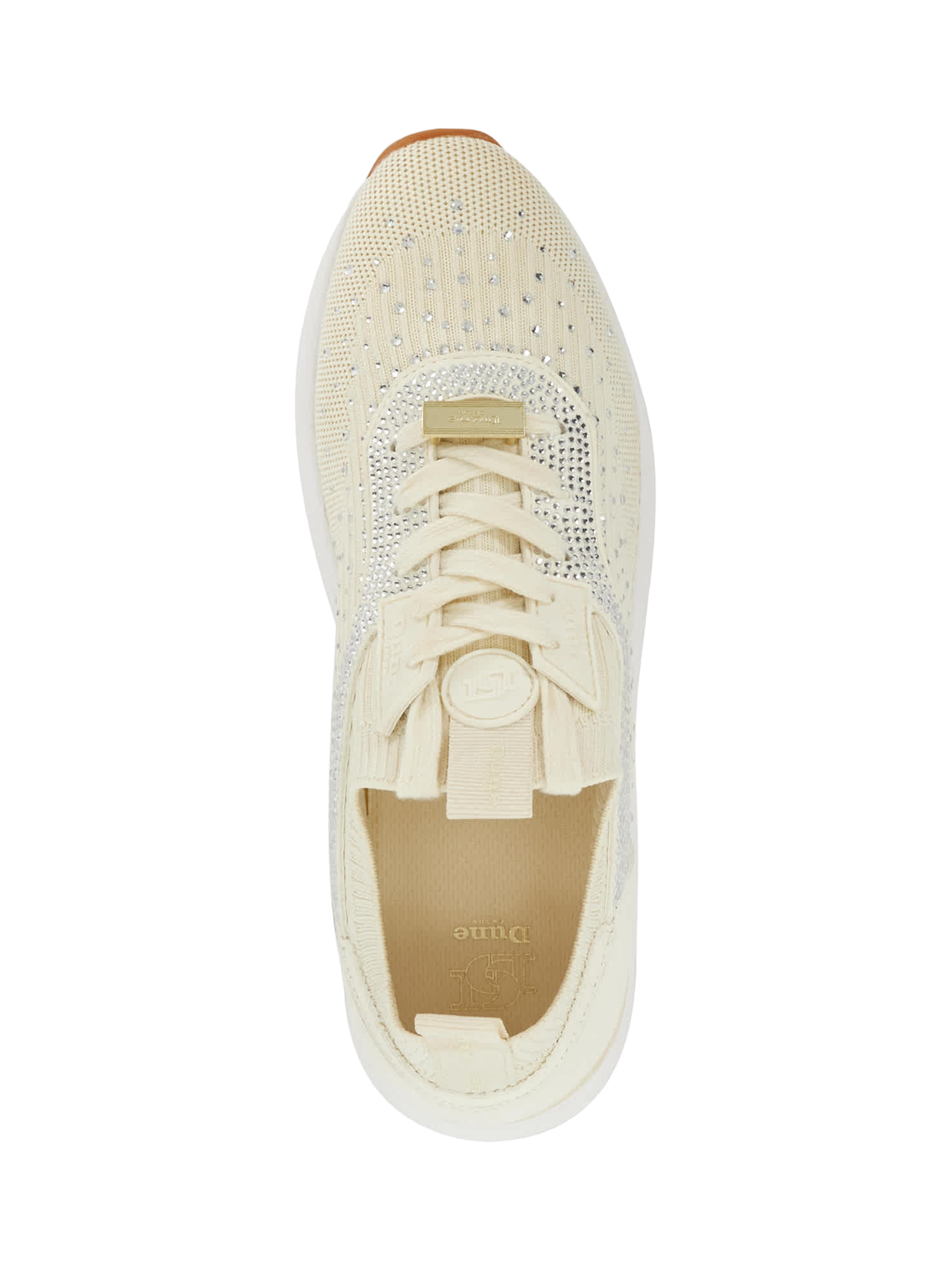 Product image 2 of 5, which shows Dune London Eras Embellished Trainers, Cream, EU36