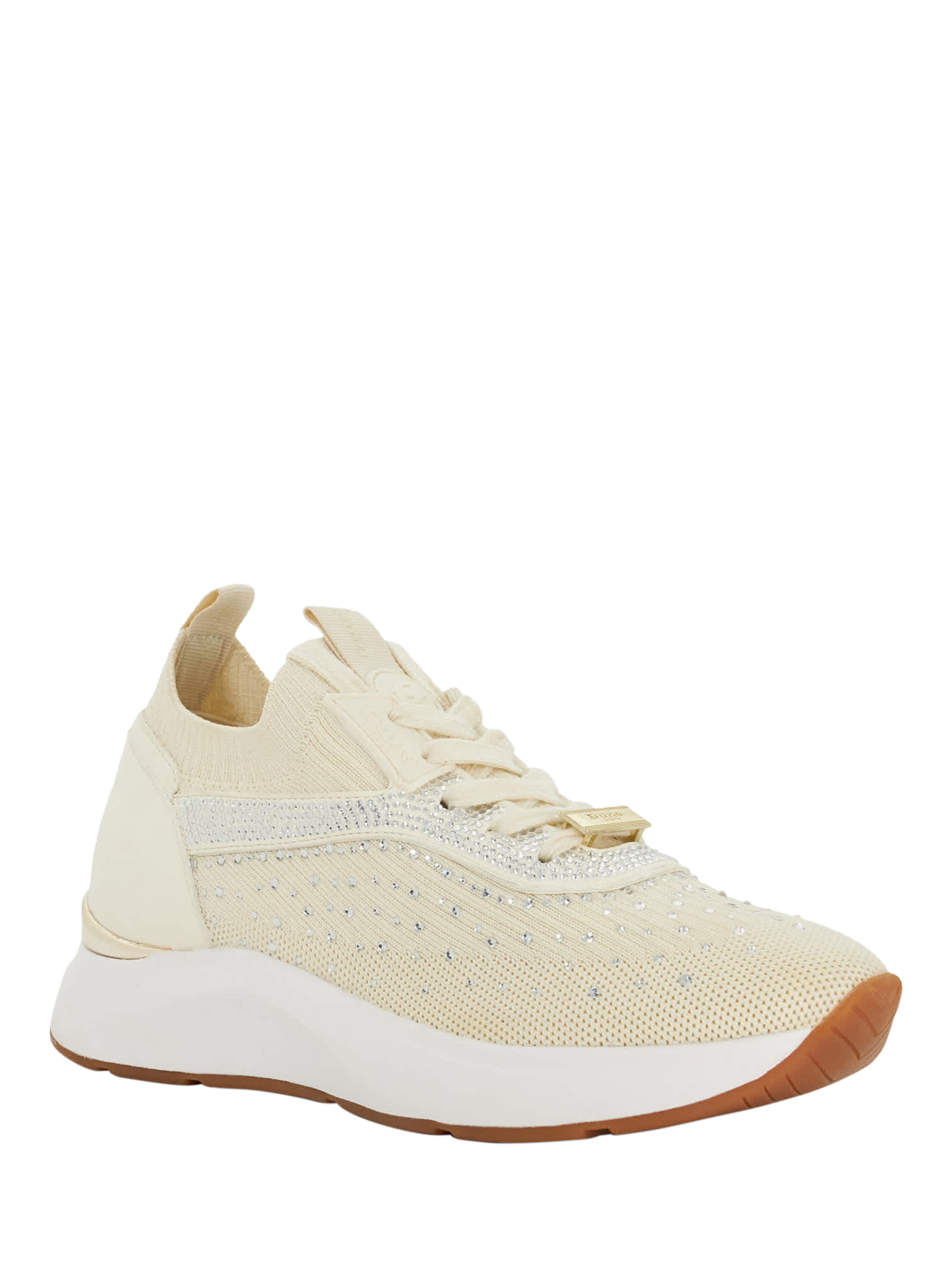 Product image 3 of 5, which shows Dune London Eras Embellished Trainers, Cream, EU36