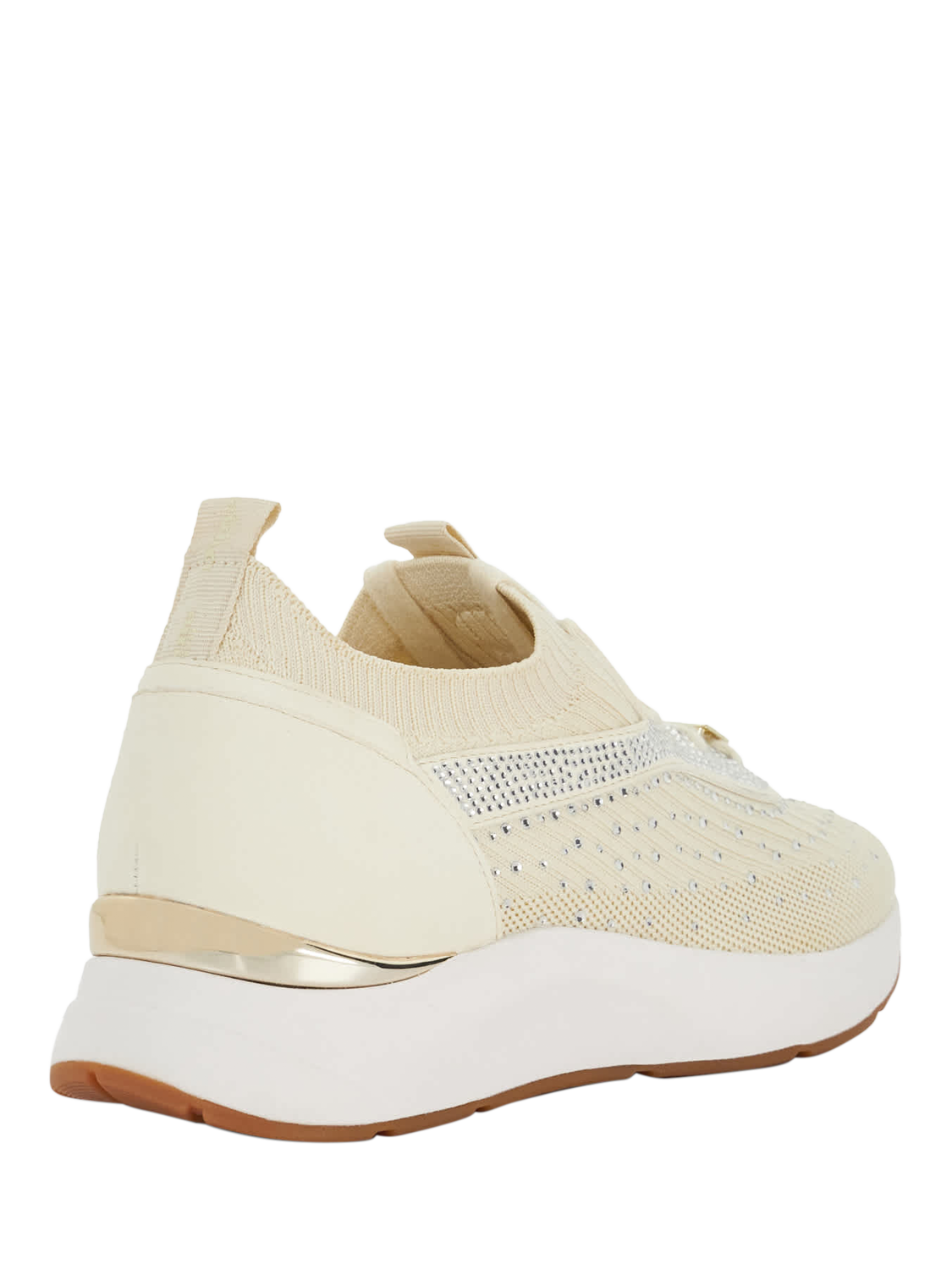 Product image 4 of 5, which shows Dune London Eras Embellished Trainers, Cream, EU36