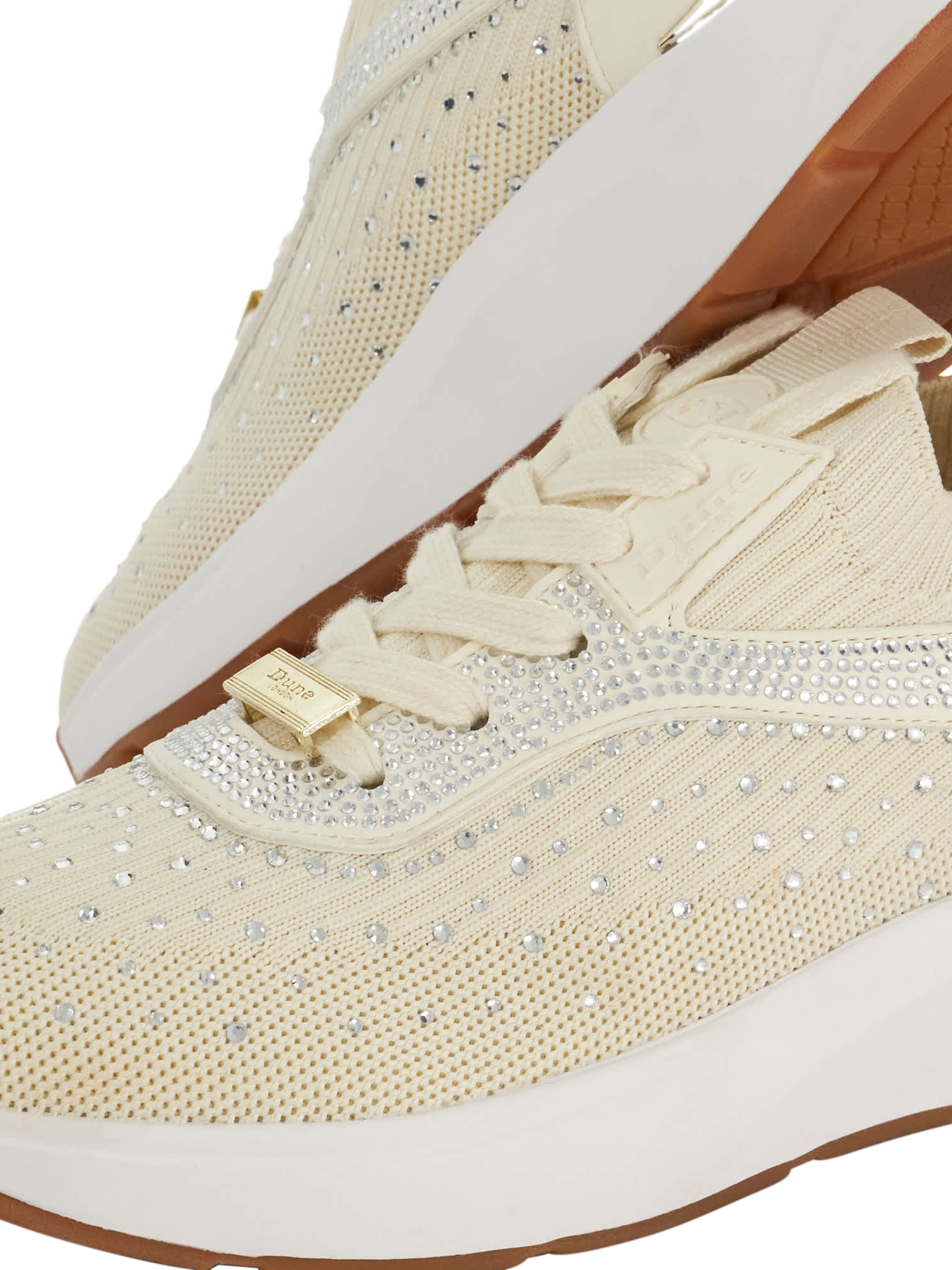 Product image 5 of 5, which shows Dune London Eras Embellished Trainers, Cream, EU36